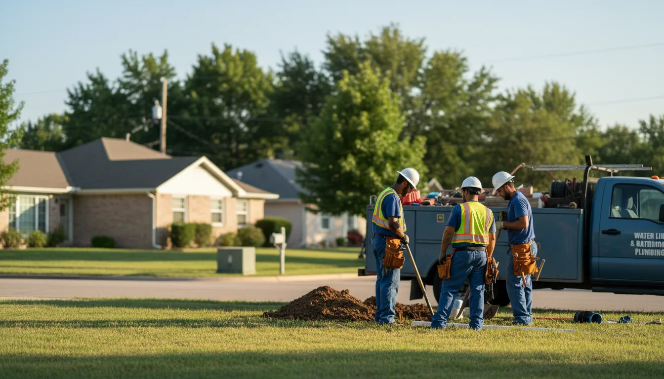 Residential water line and bathroom plumbing service in Panama, IA